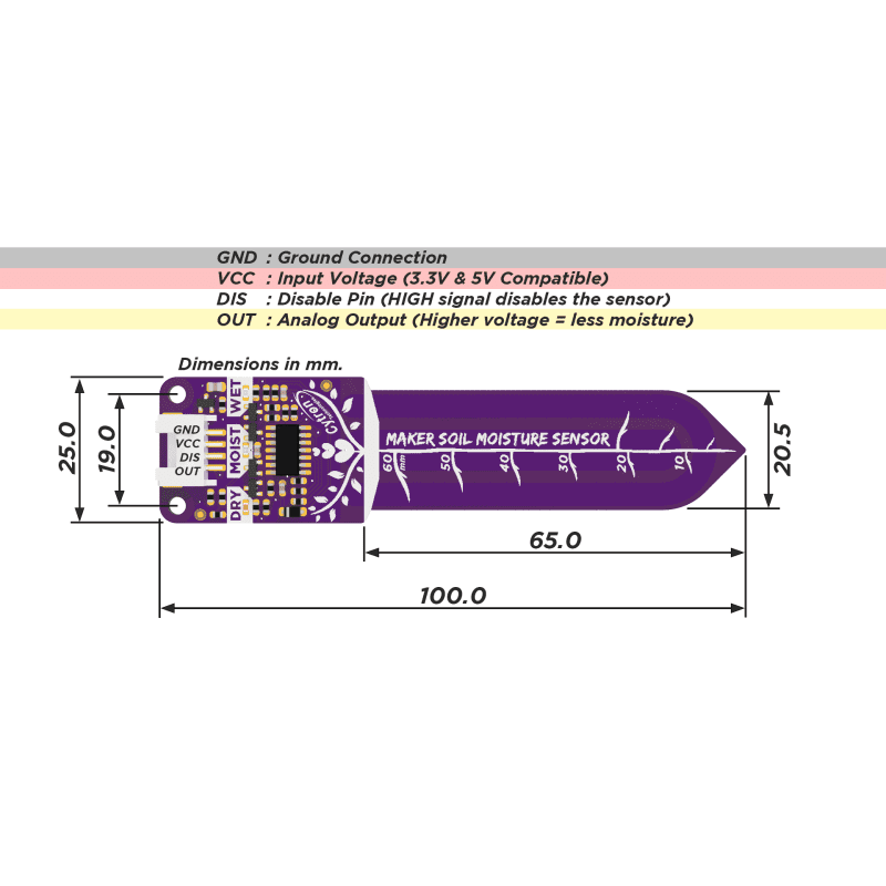 Maker soil moisture sensor capacitive 